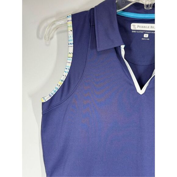 Pebble Beach dry luxe performance polo sleeveless golf top size medium - Picture 5 of 11